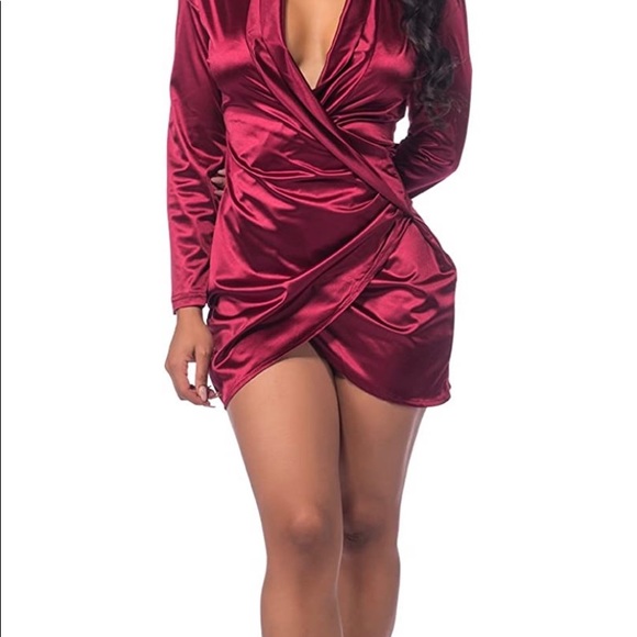 Sexy Long Sleeve Deep V Neck Club Mini Dresses For Women (brand new in package) - Picture 2 of 7